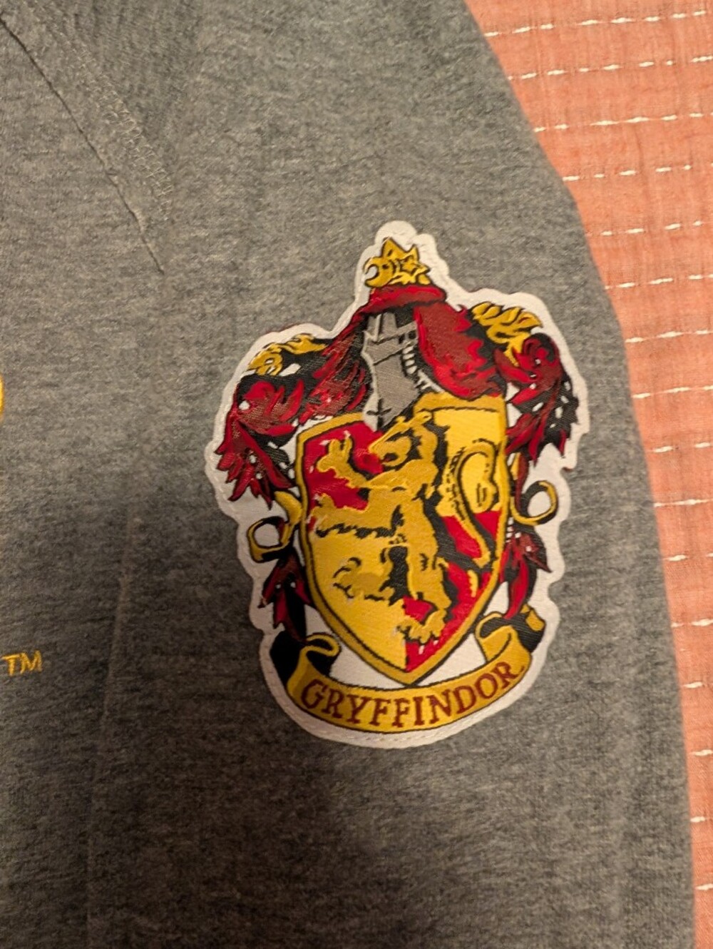 Gryffindor Women's Gray Crew Sweatshirt with Crest Patch - Picture 3 of 7